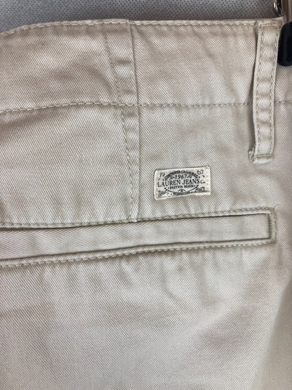 Ralph Lauren Jeans Capri, Vintage 90s Cream 100% Cotton Cropped, Women's Size 12