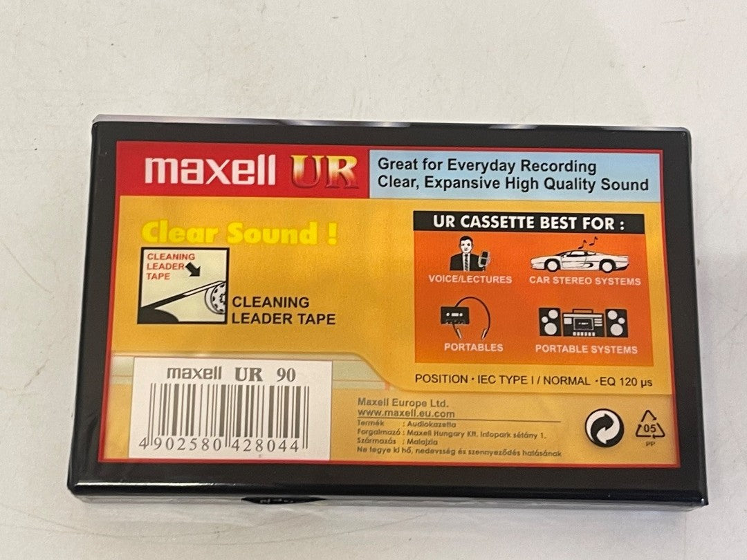 Maxell UR 90 Audio Cassette Blank Recordable Tape - New Sealed