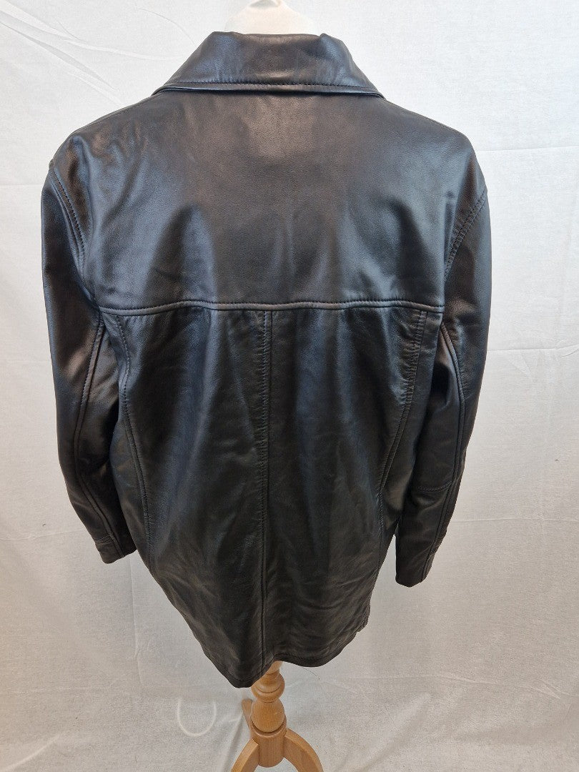 HElium Men's Black Leather Jacket Size XL
