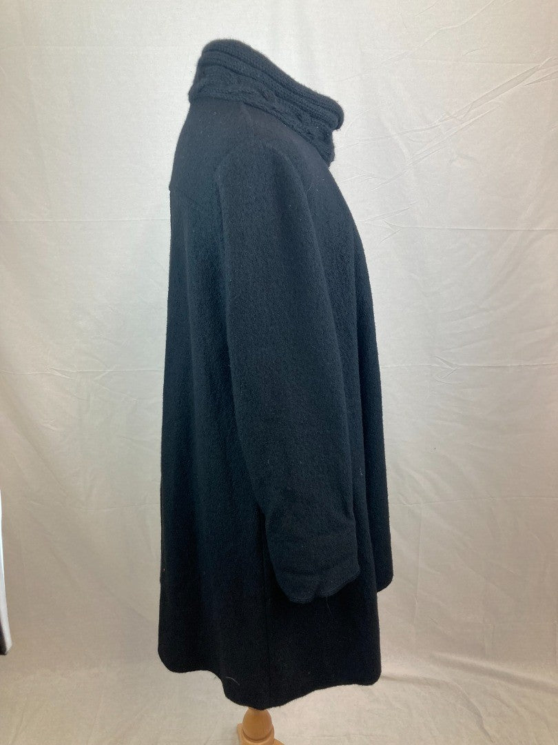 Chesca - Women's UK Size 16, Black Wool and Acrylic Cape Coat