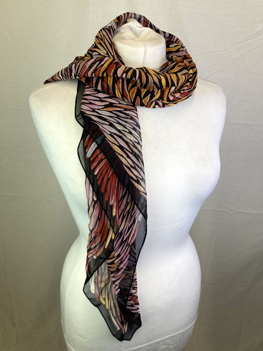 Utopia Dreaming Aboriginal Scarf, Silk Shawl Designed by Jeannie Petyarre