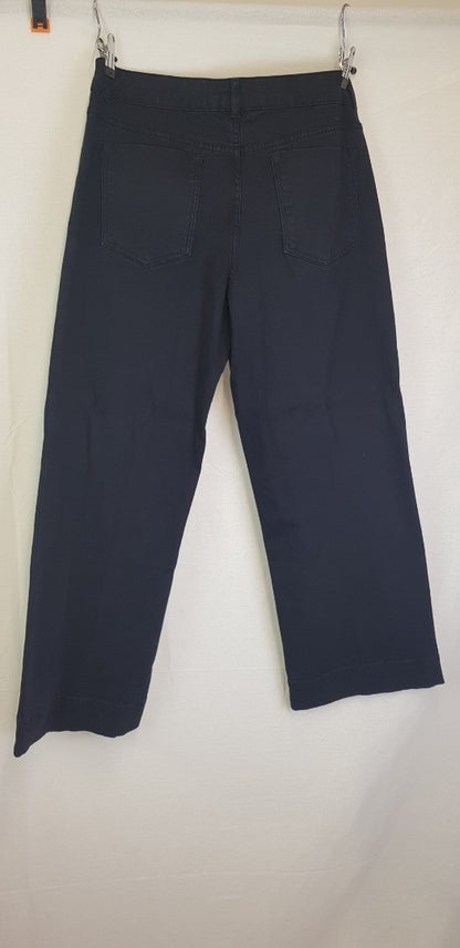 Jigsaw Ladies Navy Cotton Trousers Size 12