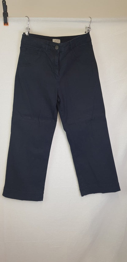 Jigsaw Ladies Navy Cotton Trousers Size 12