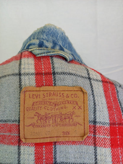 Levi's Lined Denim Vintage Red Tab Stonewash Trucker Jacket - Size Small