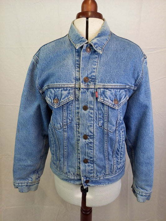 Levi's Lined Denim Vintage Red Tab Stonewash Trucker Jacket - Size Small