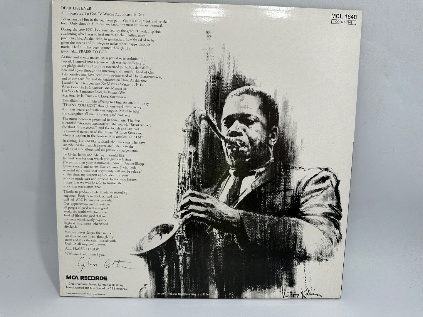 John Coltrane - A Love Supreme (LP, Album, RE) MCL 1648