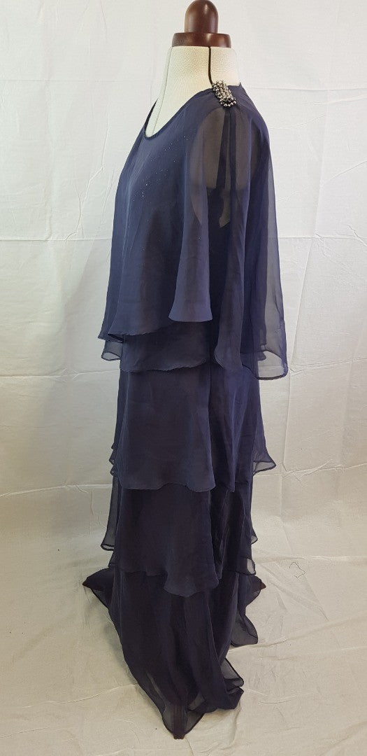 Tendency Purple Floaty Evening Dress Size L BNWT