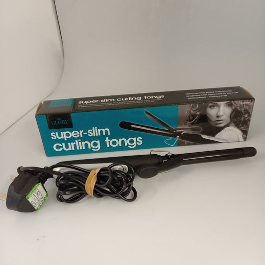 GLORY Super -Slim Curling Tongs - Ceramic Barrel - Swivel Cord - Cool Touch Tip