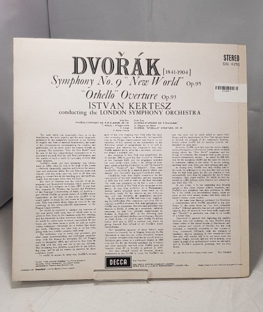 DVORAK “Symphony No. 9 New World” kertesz/LSO UK DECCA SXL 6291 WB/G 1st