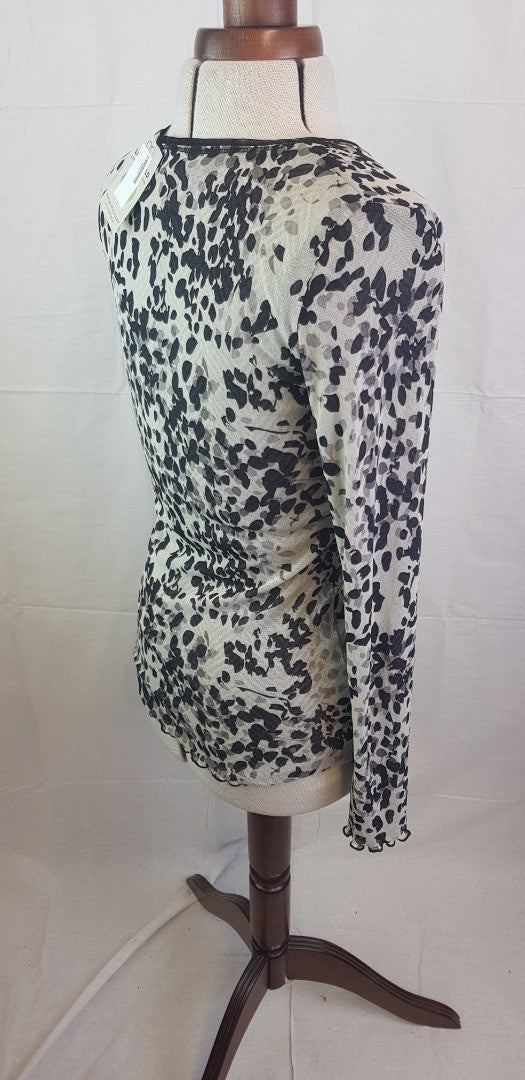 St Martins Ladies Black & White Reversible Blouse Size M (UK Size 12/14)