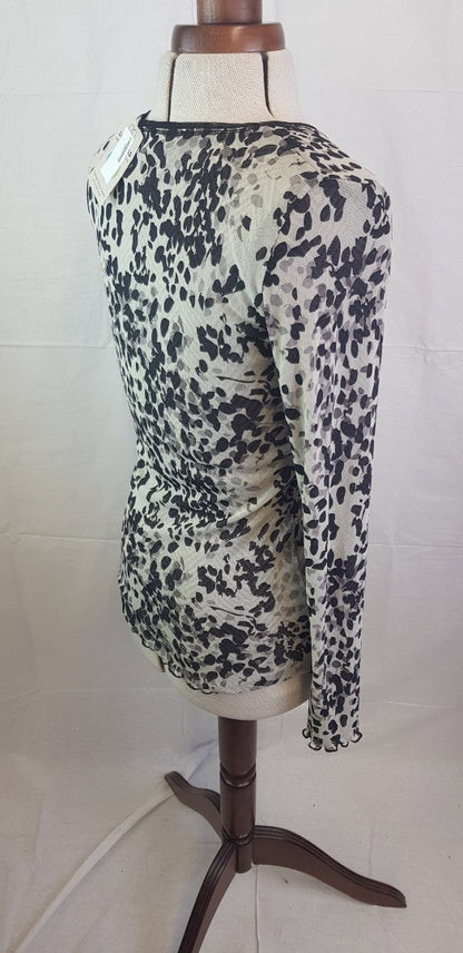 St Martins Ladies Black & White Reversible Blouse Size M (UK Size 12/14)