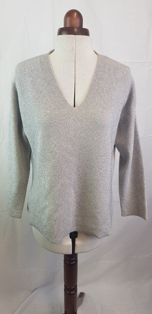 Reiss Sparkly Gold Jumper Size XS VGC