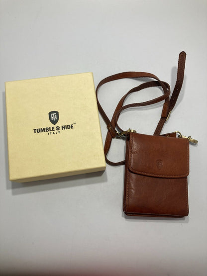 Tumble & Hide Crossbody Bag, Women's Brown Leather Wallet / Travel Bag in Box