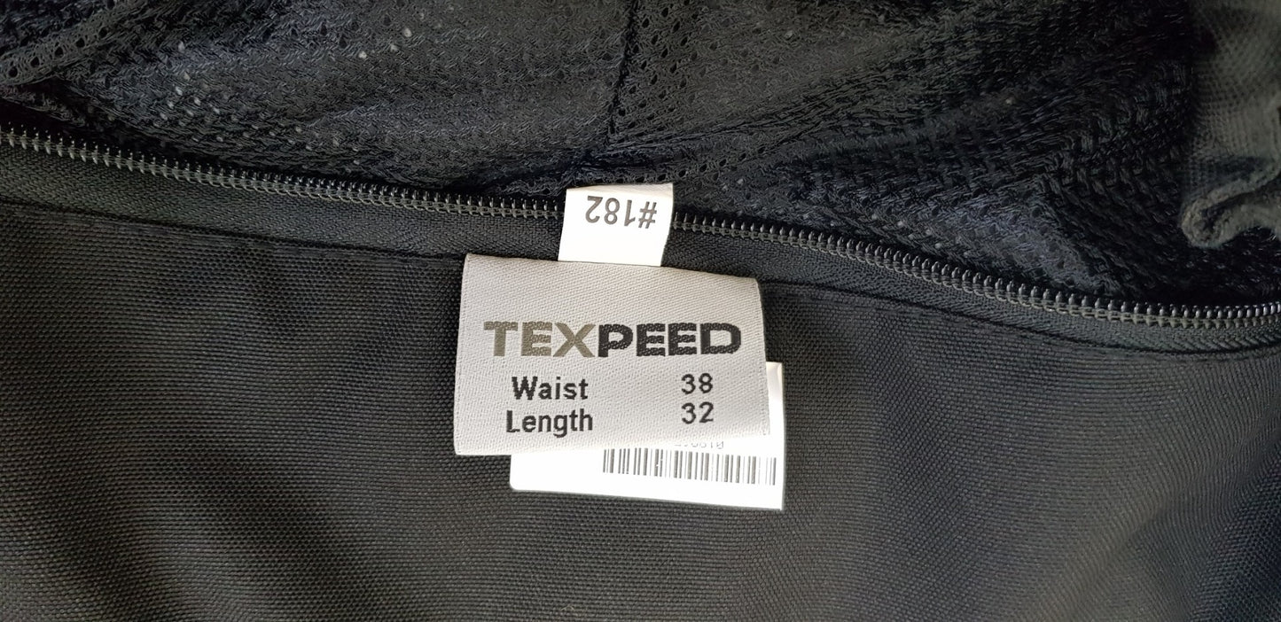 Texpeed Black Waterproof Biking Trousers & Detachable Lining Size W38"  L32" VGC