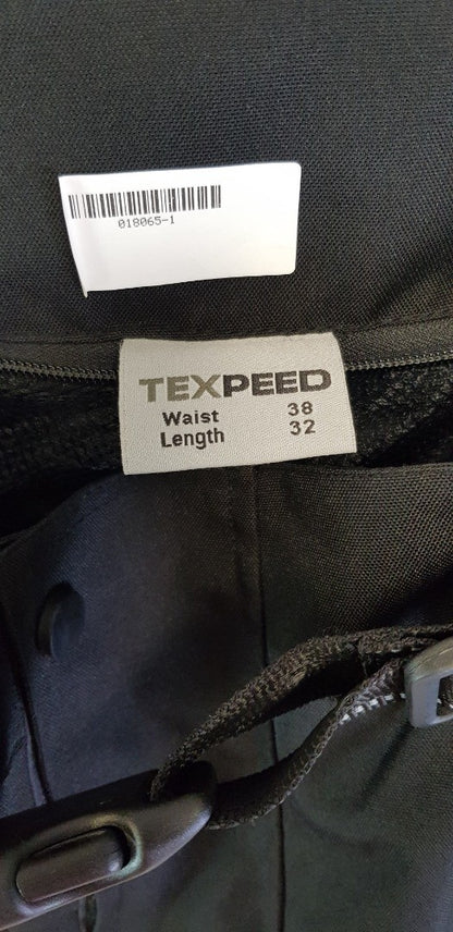 Texpeed Black Waterproof Biking Trousers & Detachable Lining Size W38"  L32" VGC