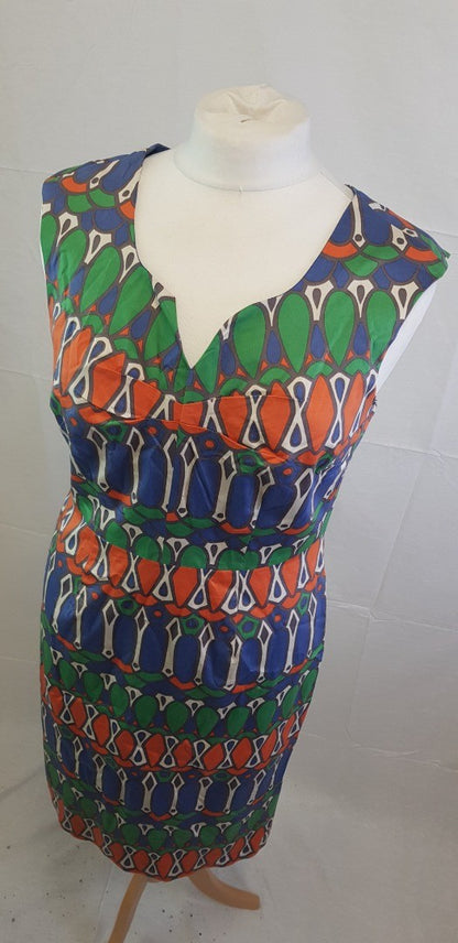 Boden Multicolour Summer Dress Size 14 VGC