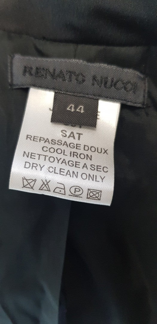 Renato Nucci Black Satin Jacket Size 44 (UK Size 14/16)