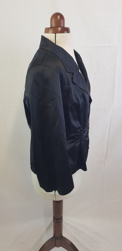 Renato Nucci Black Satin Jacket Size 44 (UK Size 14/16)