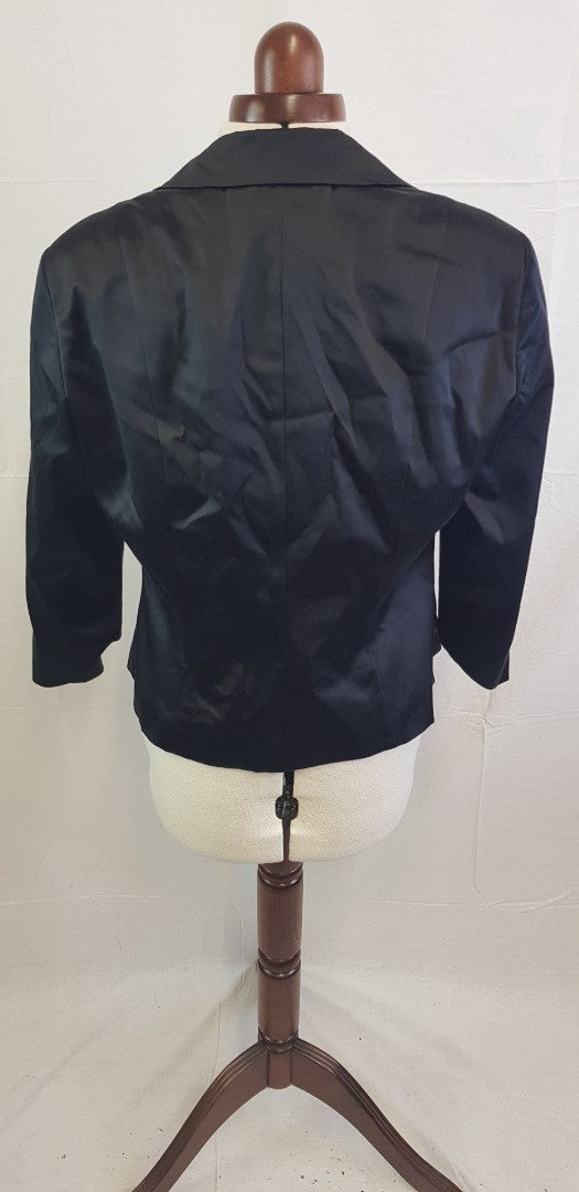 Renato Nucci Black Satin Jacket Size 44 (UK Size 14/16)