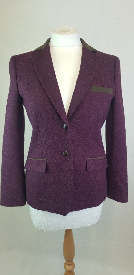Brooks Brothers Ladies Burgundy Wool Jacket UK 12 VGC