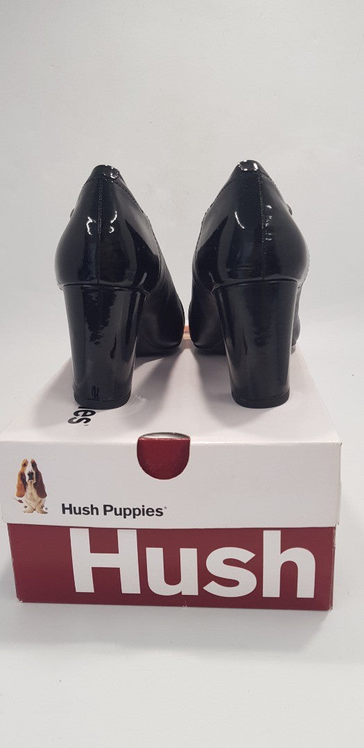 Hush Puppies Sisany Peep Toe Wide Fit Black Court Shoes - BNIB