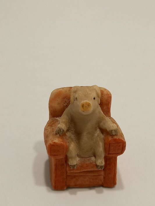 Arista of Scotland Hawick Pig In Armchair Collectable Ornament