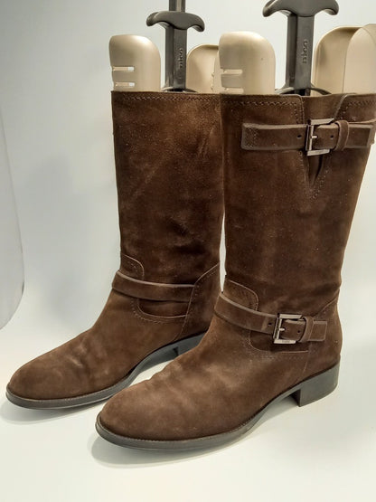 Tod's Italian Brown Suede Mid-Calf Boots - Size UK 6 (EU 39.5)