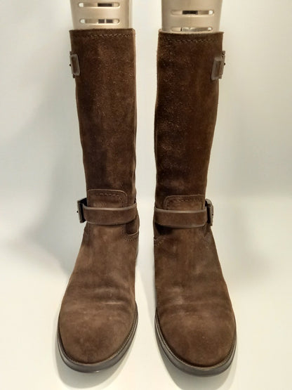 Tod's Italian Brown Suede Mid-Calf Boots - Size UK 6 (EU 39.5)