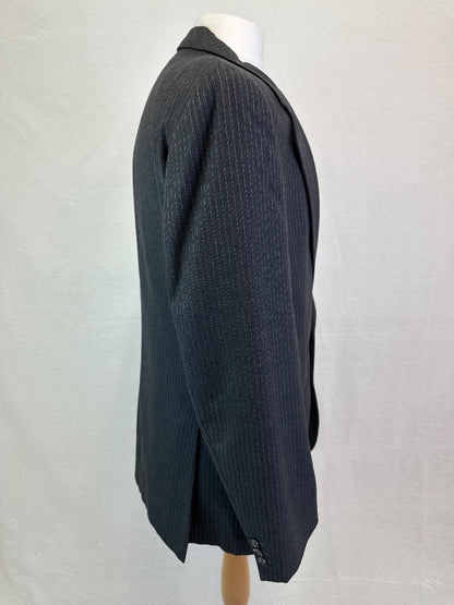 Daks Men's Grey Pinstripe Jacket - 42R - Two Buttons - 100% Wool