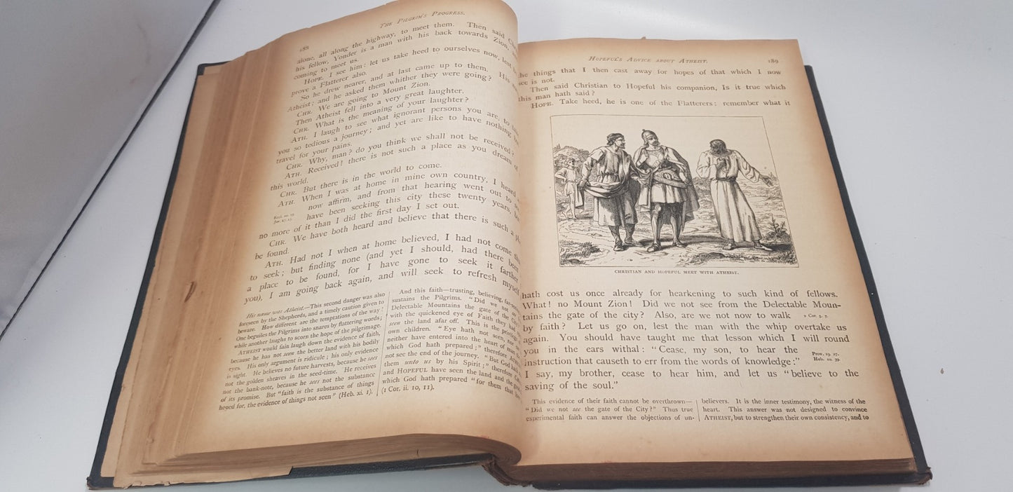 Bunyans Pilgrims Progress By John Bunyan - illustrated & Leather bound