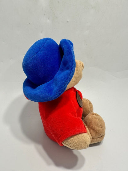 Rainbow Design Paddington Bear Plush Toy Red Coat Blue Hat