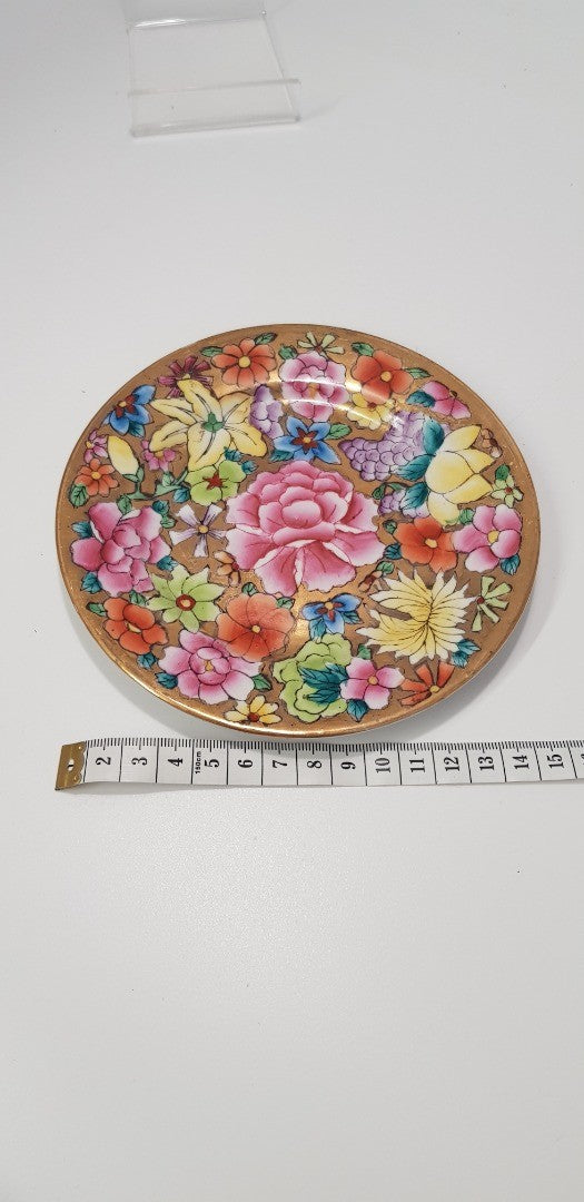 16cm Colourful Chinese Floral Patterened Plate VGC