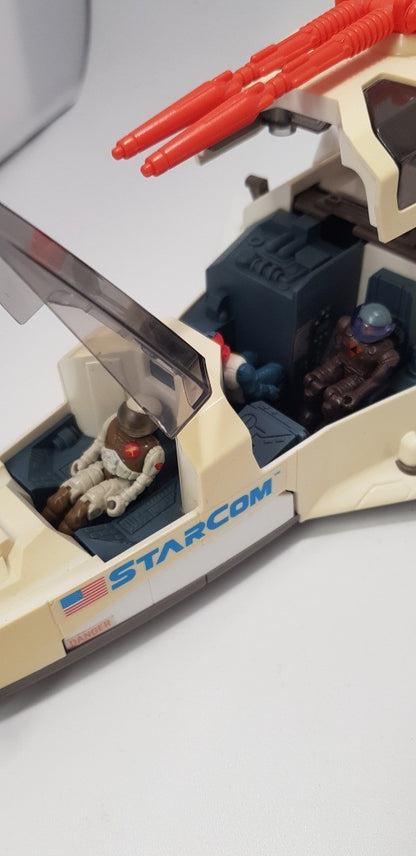 Vintage/Rare. Starcom Coleco 1986 Starmax Bomber & 3 figures. VGC
