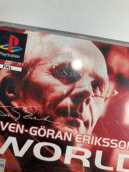 PlayStation 1 Sven Goran Eriksson's World Challenge Video Game - Tested + Manual