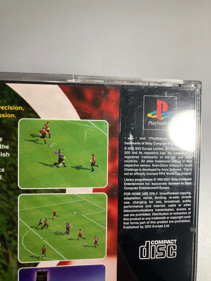 PlayStation 1 Sven Goran Eriksson's World Challenge Video Game - Tested + Manual