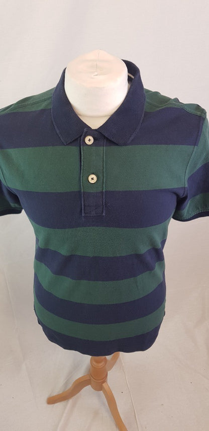 Fat Face Green & Blue Polo Shirt Size M VGC