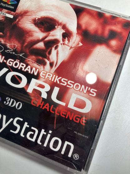 PlayStation 1 Sven Goran Eriksson's World Challenge Video Game - Tested + Manual