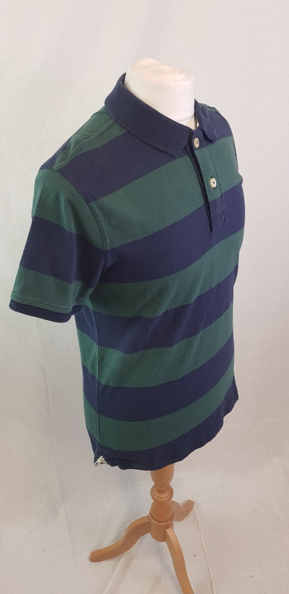 Fat Face Green & Blue Polo Shirt Size M VGC