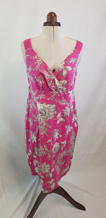 Tom Joules Elette Pink Linen Dress Size 12 BNWT