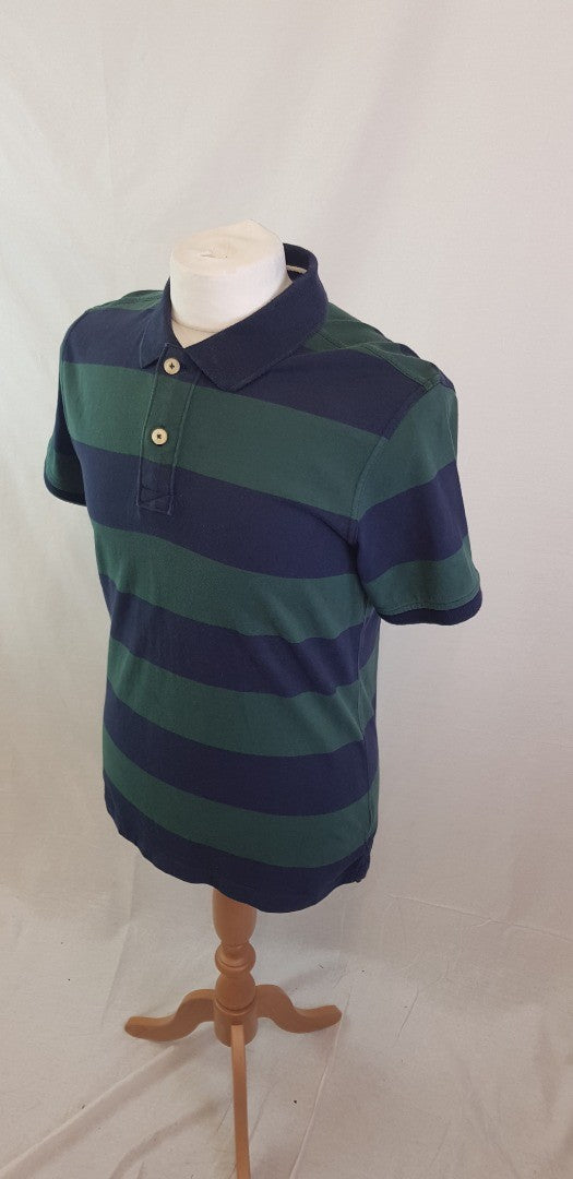 Fat Face Green & Blue Polo Shirt Size M VGC