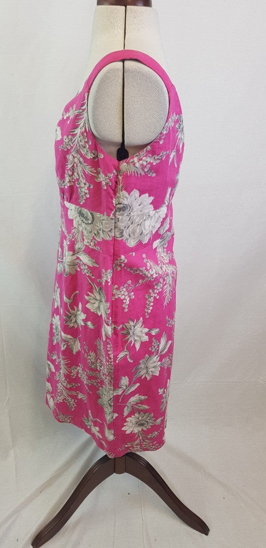 Tom Joules Elette Pink Linen Dress Size 12 BNWT