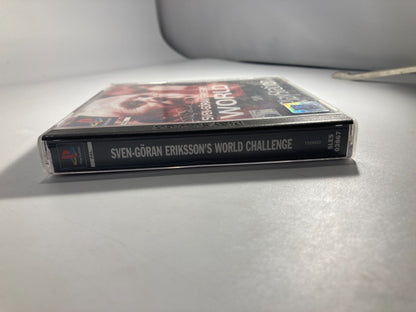 PlayStation 1 Sven Goran Eriksson's World Challenge Video Game - Tested + Manual