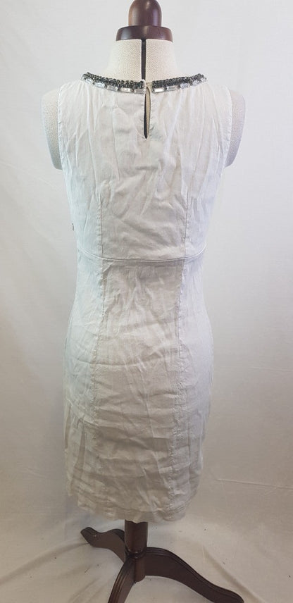 120% Lino Grey Linen Shift Dress Size S  VGC