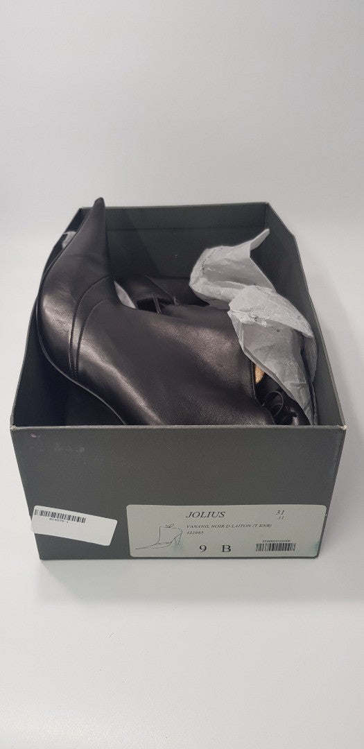 Robert Clergerie Black Leather Ankle Boots Size 5.5/6 (Narrow) BNIB