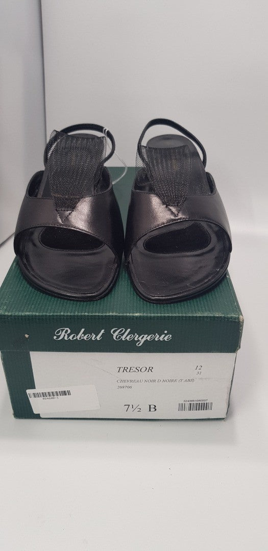 Robert Clergerie Black Leather Strappy Shoe Size 5 UK VGC