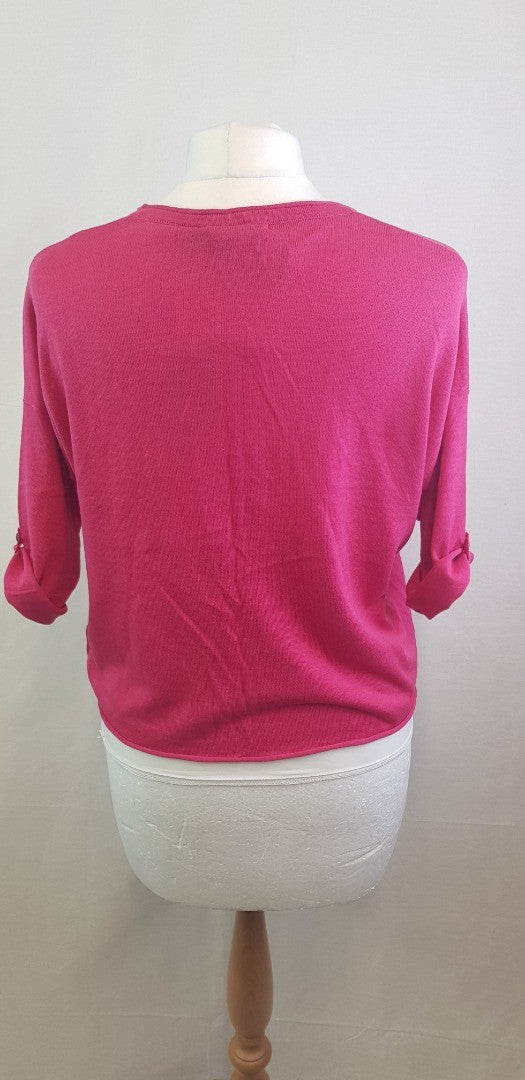 Woolovers Super Soft Silk & Cotton Fuchsia Pink Cardigan Size M BNWT