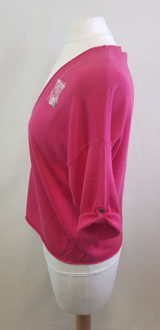 Woolovers Super Soft Silk & Cotton Fuchsia Pink Cardigan Size M BNWT