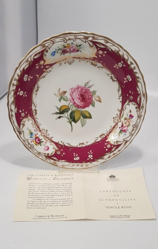 Coalport Fine Bone China Plate - A Single Rose Collector plate ✅ 1511 Edition No VGC