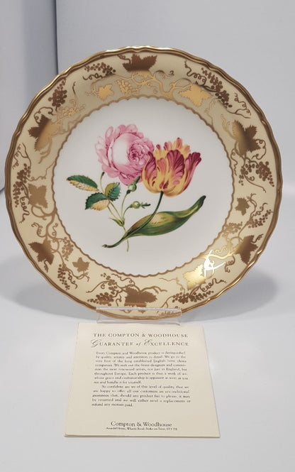 Coalport Fine Bone China Plate - Pink Rose & Tulip Collector plate VGC