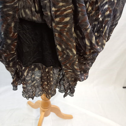 SANDWICH Layered Slip Dress with Scarf-Boho Style-Muted Grey/Brown-UK Size Small